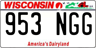 WI license plate 953NGG