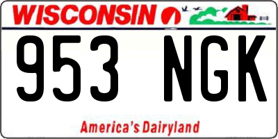 WI license plate 953NGK