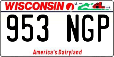 WI license plate 953NGP