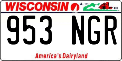 WI license plate 953NGR