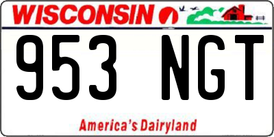 WI license plate 953NGT