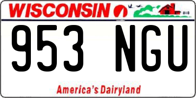 WI license plate 953NGU