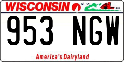 WI license plate 953NGW