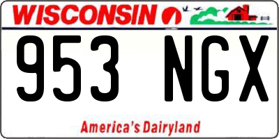 WI license plate 953NGX