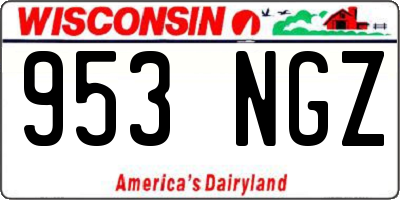 WI license plate 953NGZ