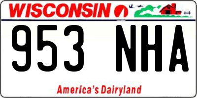 WI license plate 953NHA