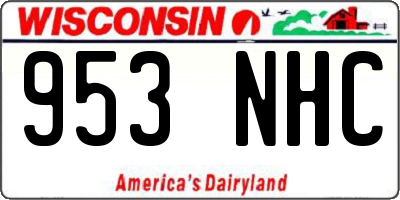 WI license plate 953NHC