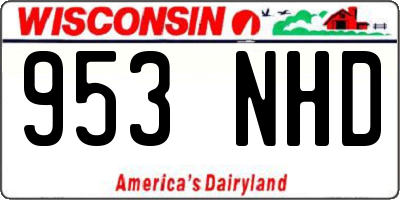 WI license plate 953NHD