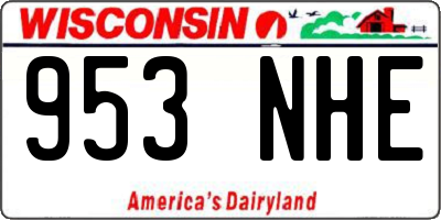 WI license plate 953NHE