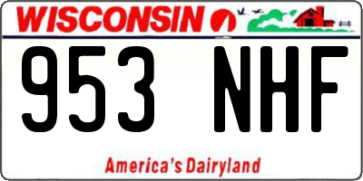 WI license plate 953NHF