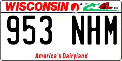 WI license plate 953NHM