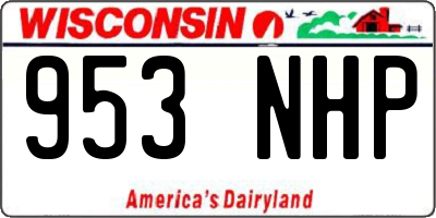 WI license plate 953NHP