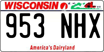 WI license plate 953NHX