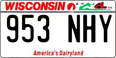 WI license plate 953NHY