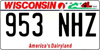 WI license plate 953NHZ