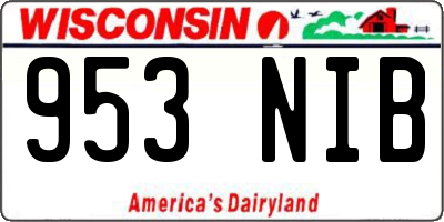 WI license plate 953NIB