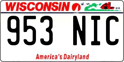 WI license plate 953NIC