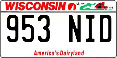 WI license plate 953NID