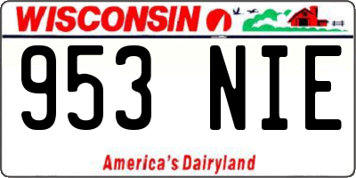 WI license plate 953NIE