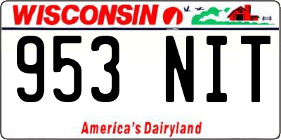 WI license plate 953NIT