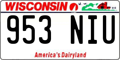 WI license plate 953NIU