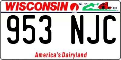 WI license plate 953NJC