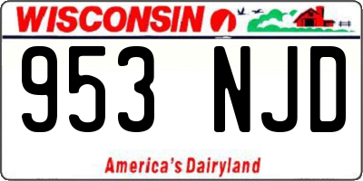 WI license plate 953NJD