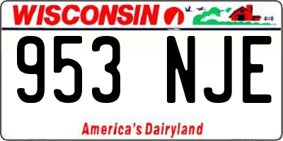 WI license plate 953NJE