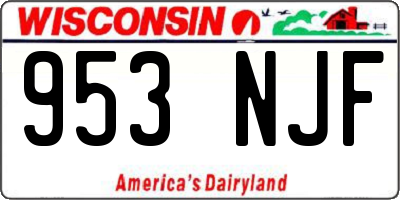 WI license plate 953NJF