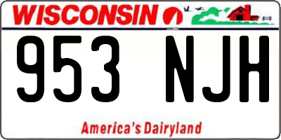 WI license plate 953NJH