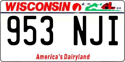 WI license plate 953NJI