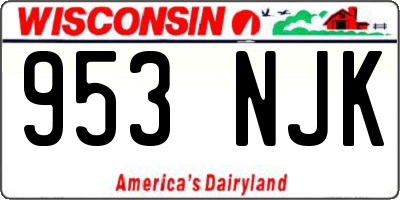 WI license plate 953NJK