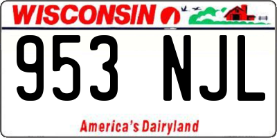 WI license plate 953NJL