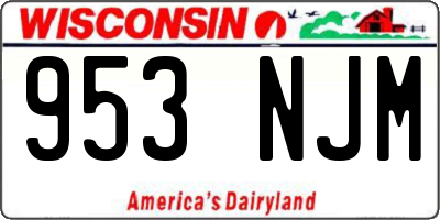 WI license plate 953NJM
