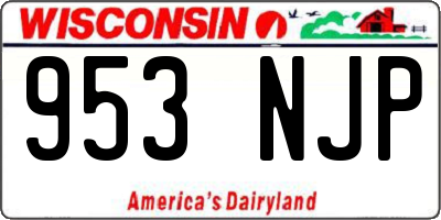 WI license plate 953NJP