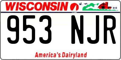 WI license plate 953NJR