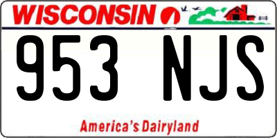 WI license plate 953NJS