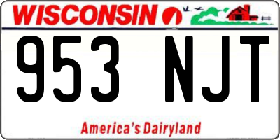 WI license plate 953NJT