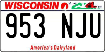 WI license plate 953NJU