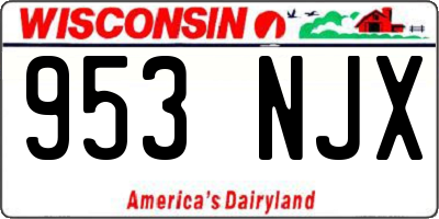 WI license plate 953NJX