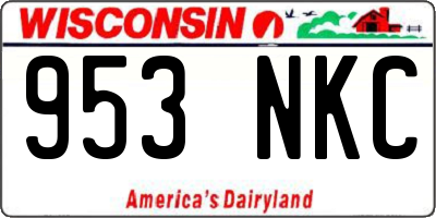 WI license plate 953NKC