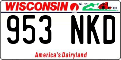 WI license plate 953NKD