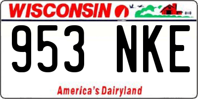 WI license plate 953NKE