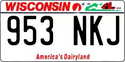 WI license plate 953NKJ
