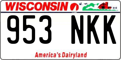 WI license plate 953NKK