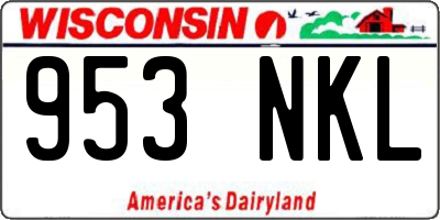 WI license plate 953NKL