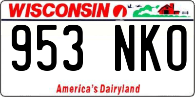 WI license plate 953NKO