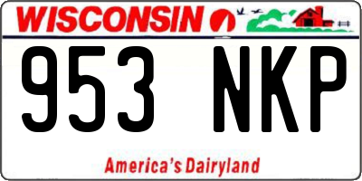 WI license plate 953NKP