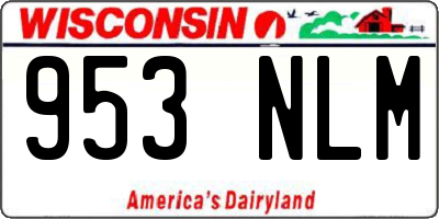 WI license plate 953NLM