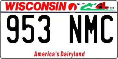 WI license plate 953NMC